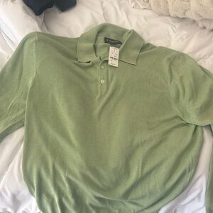 Brooks Brothers Light Green Long Sleeve Polo Shirt NWT